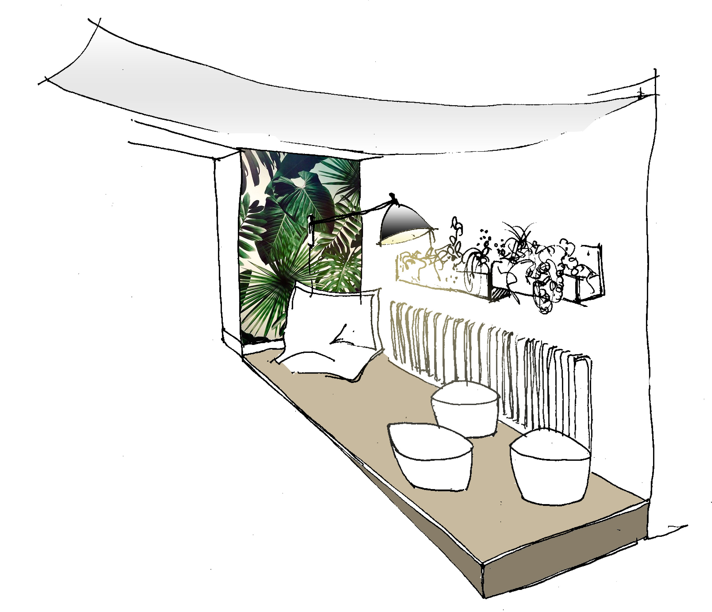 Croquis architecture intérieur